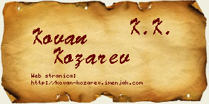 Kovan Kozarev vizit kartica